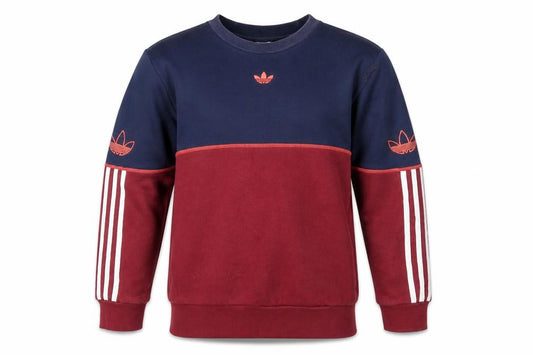 Adidas Boys Navy & Burgundy Colourblock Crew Neck Sweatshirt 14-15 Years