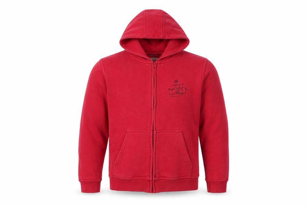 Quiksilver Teens Red Full Zip Hoodie Graphic Skull 16 Regular Fit