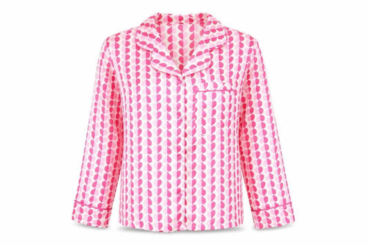 Boohoo Womens Pink Geometric Satin Pyjama Shirt Top UK 12