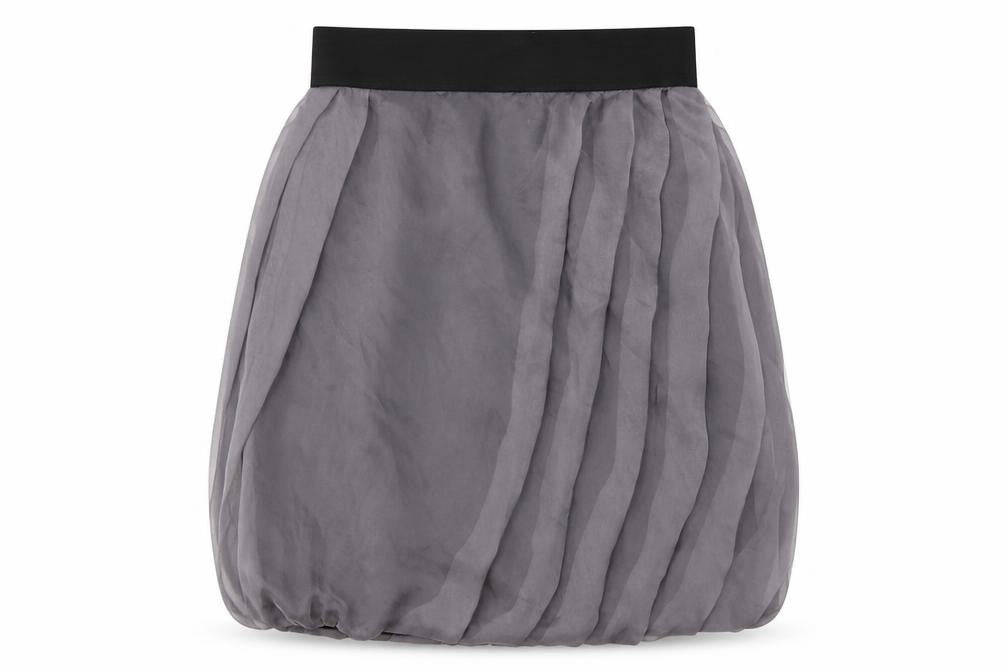 Zara Basic Women Grey Knee Length Bubble Hem Skirt Size 12