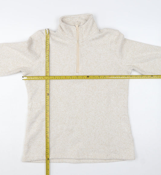Mountain Warehouse Womens Beige 1/2 Zip Fleece Pullover UK 14