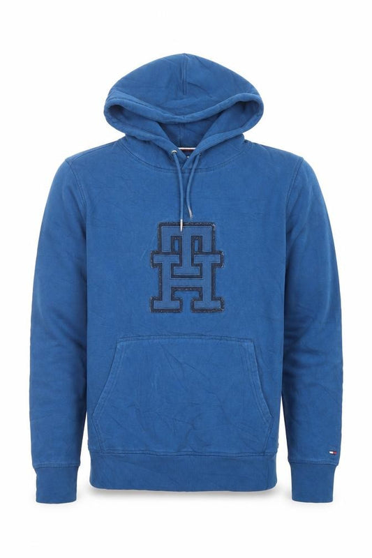 Tommy Hilfiger Men's Blue Pullover Logo Hoodie Size S