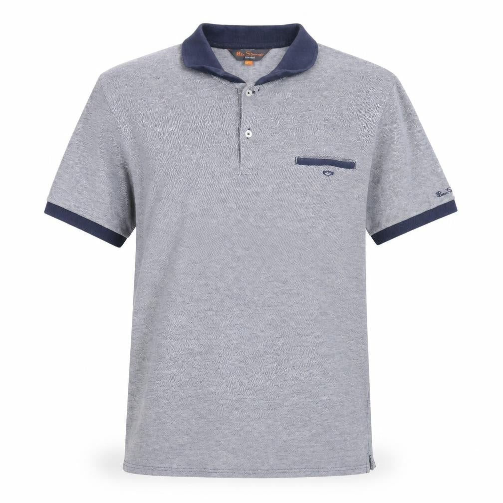 Ben Sherman Heritage Grey Men's L Polo Shirt Short Sleeve Cotton