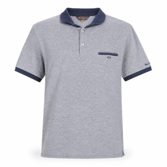 Ben Sherman Heritage Grey Men's L Polo Shirt Short Sleeve Cotton