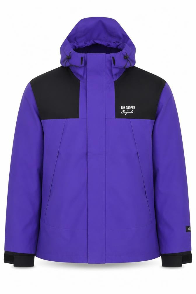 Lee Cooper Men’s Purple XL Waterproof Hooded Softshell Jacket