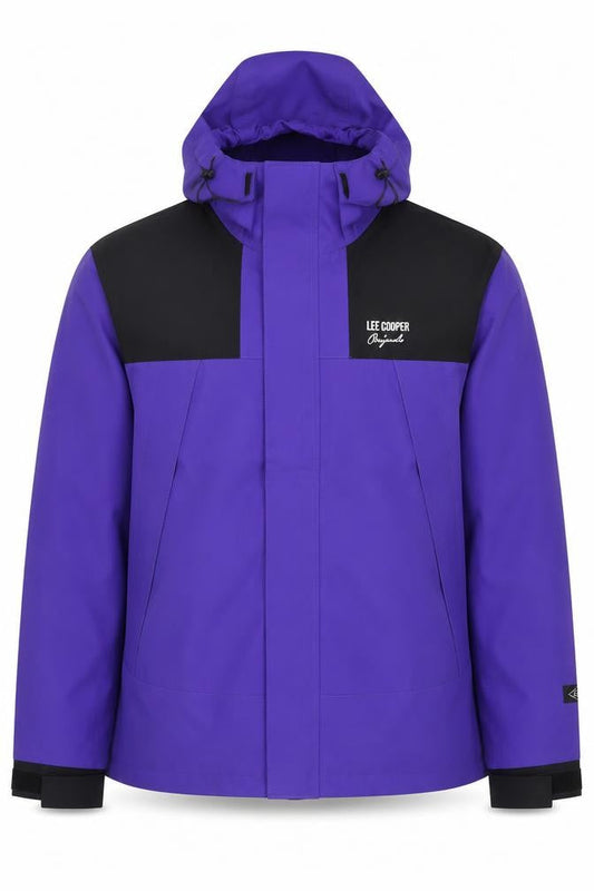 Lee Cooper Men’s Purple XL Waterproof Hooded Softshell Jacket