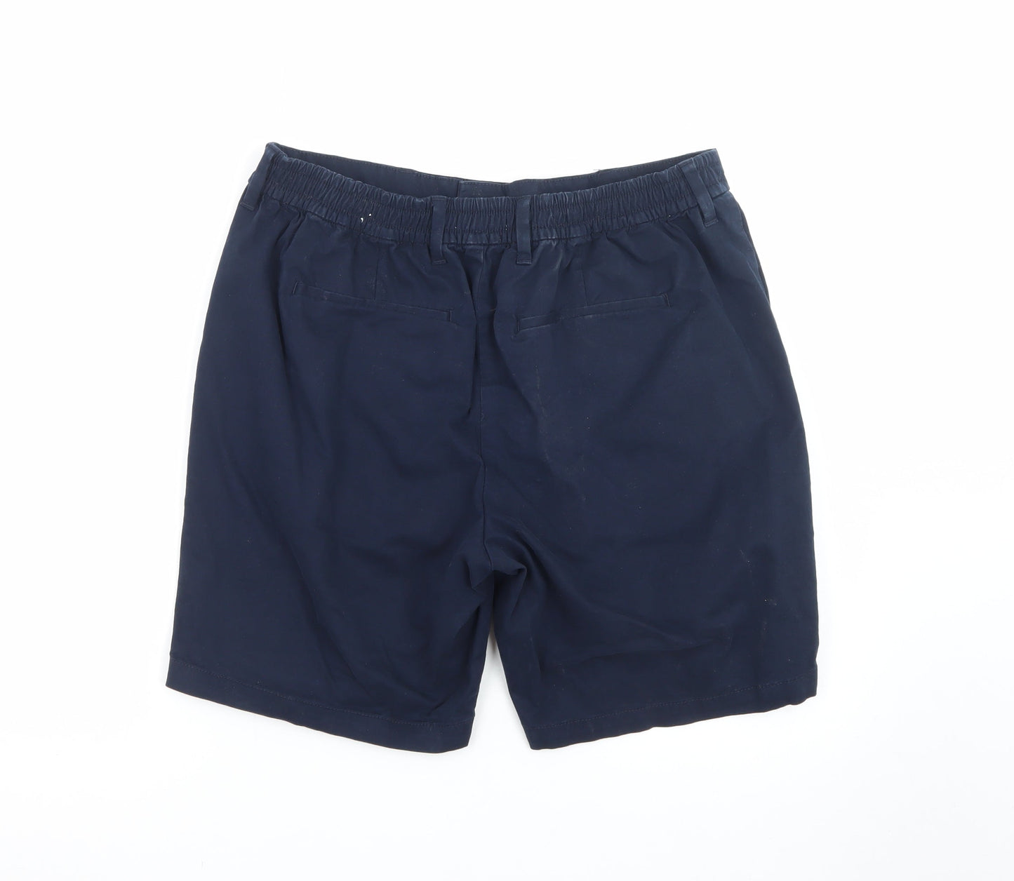 Marks and Spencer Men's Blue Chino Shorts Size L 36in Elastic Waist