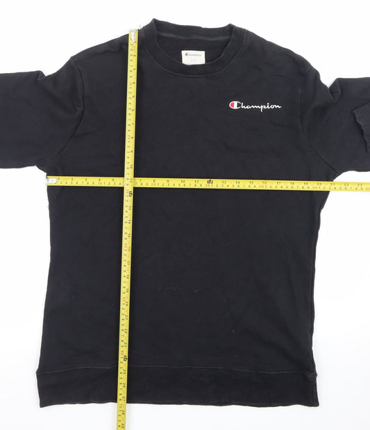 Champion Mens Black Medium Crew Neck Pullover Sweatshirt