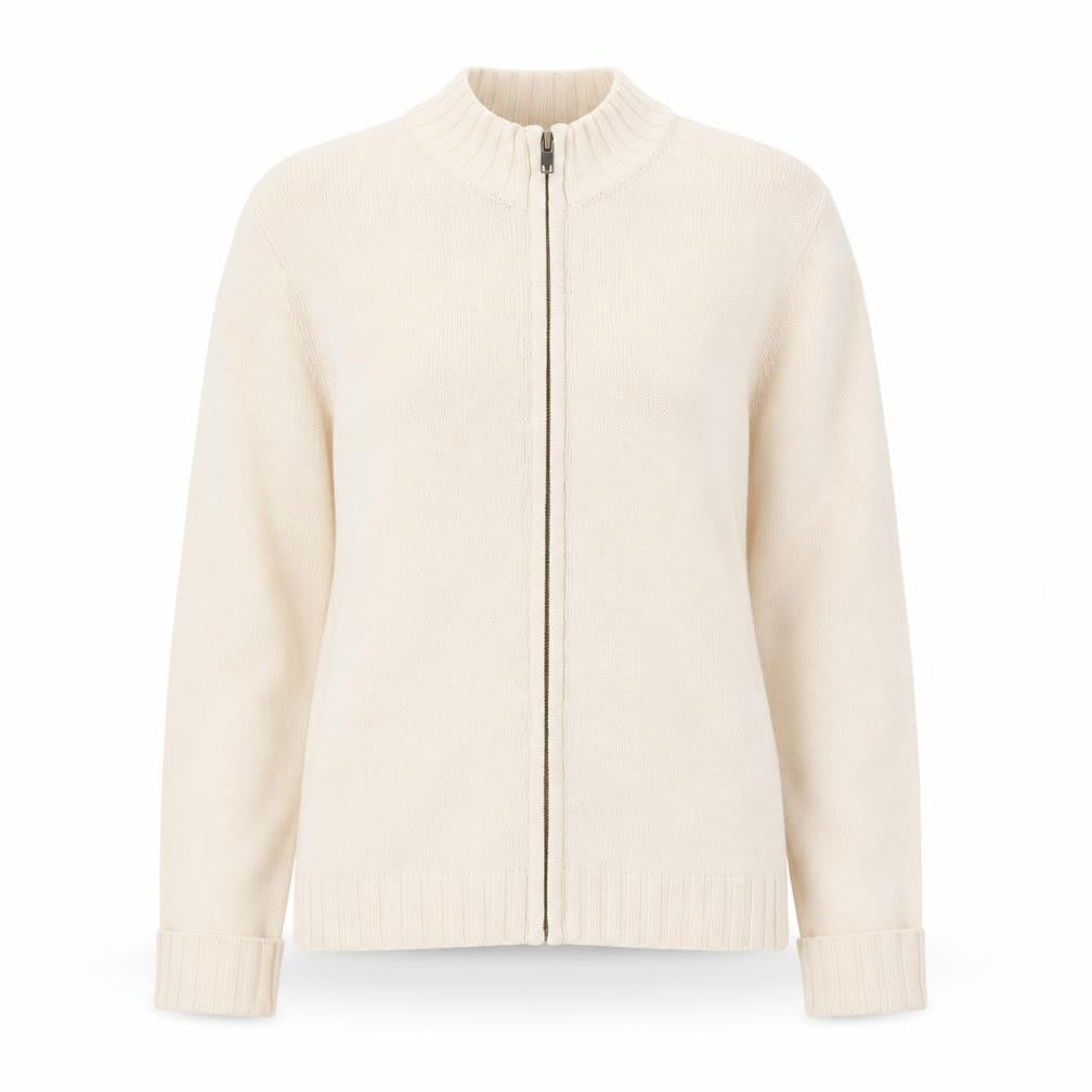 Monsoon Women Beige Full Zip Cardigan Size 12 Cotton Blend