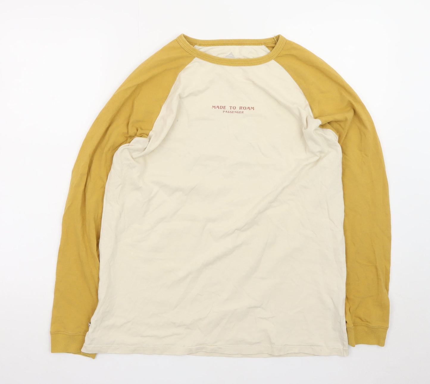 Passenger Men’s Beige Mustard Long Sleeve Graphic T-Shirt Size L