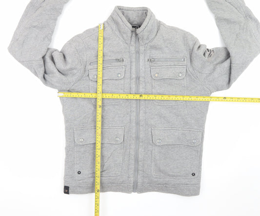 Diesel Men’s Grey Cotton Bomber Jacket Size L Regular Fit