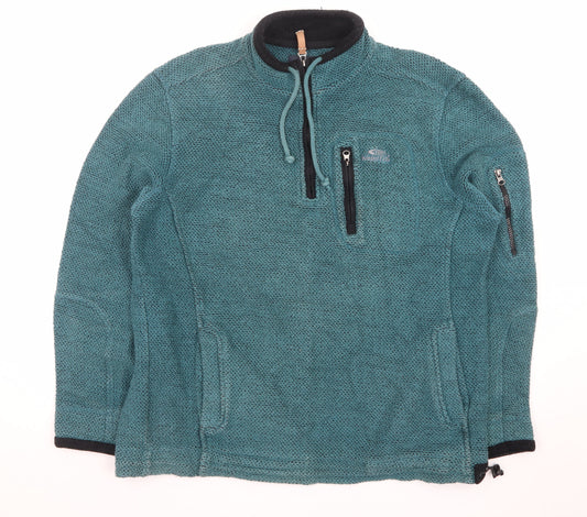 Weird Fish Men's Green XL 1/4 Zip Outdoor Knit Fleece Jacket