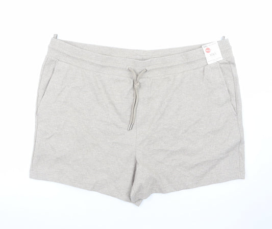 Marks and Spencer Men's Beige 3XL Sweat Shorts with Drawstring