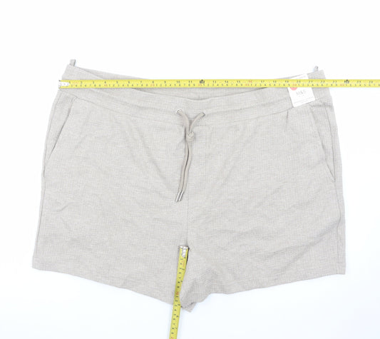 Marks and Spencer Men's Beige 3XL Sweat Shorts with Drawstring