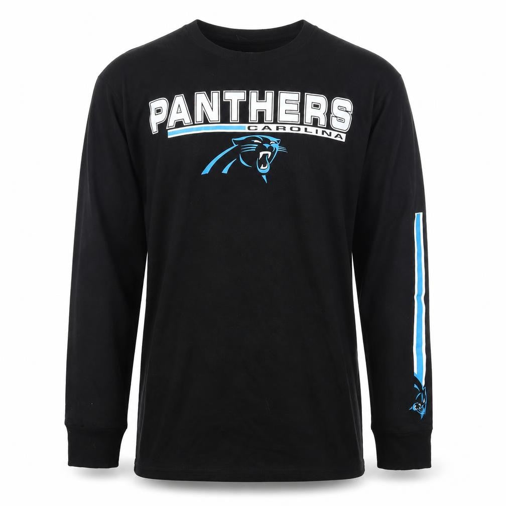 NFL Team Apparel Men's Black Carolina Panthers Long Sleeve T-Shirt Size L