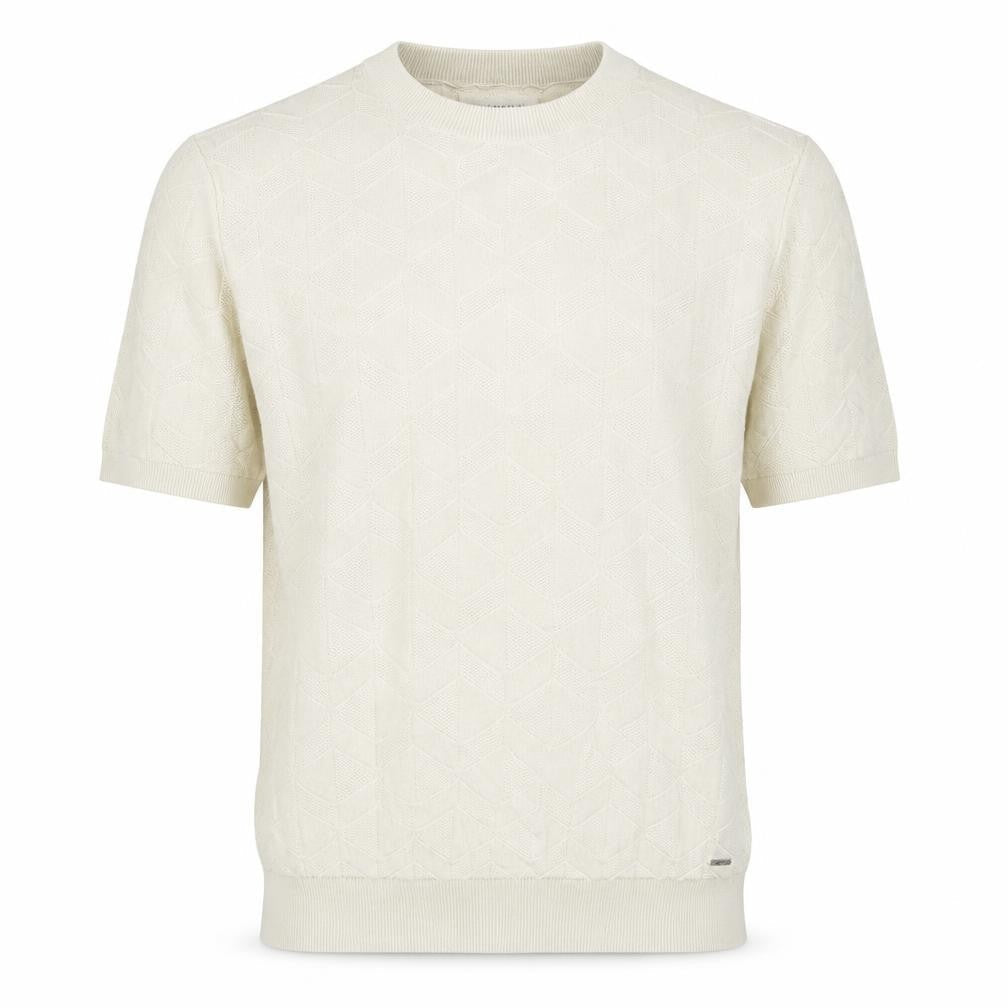 Marks & Spencer Autograph Men's Beige Short Sleeve Textured Cotton T-Shirt Size L