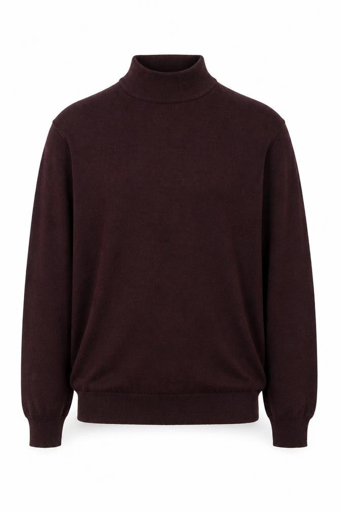 Marks and Spencer Men’s Brown Wool Blend Roll Neck Jumper Size L
