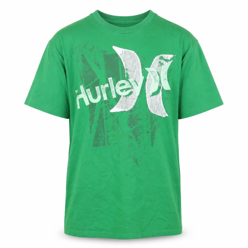 Hurley Men's Green Graphic Print Cotton Short Sleeve T-Shirt M