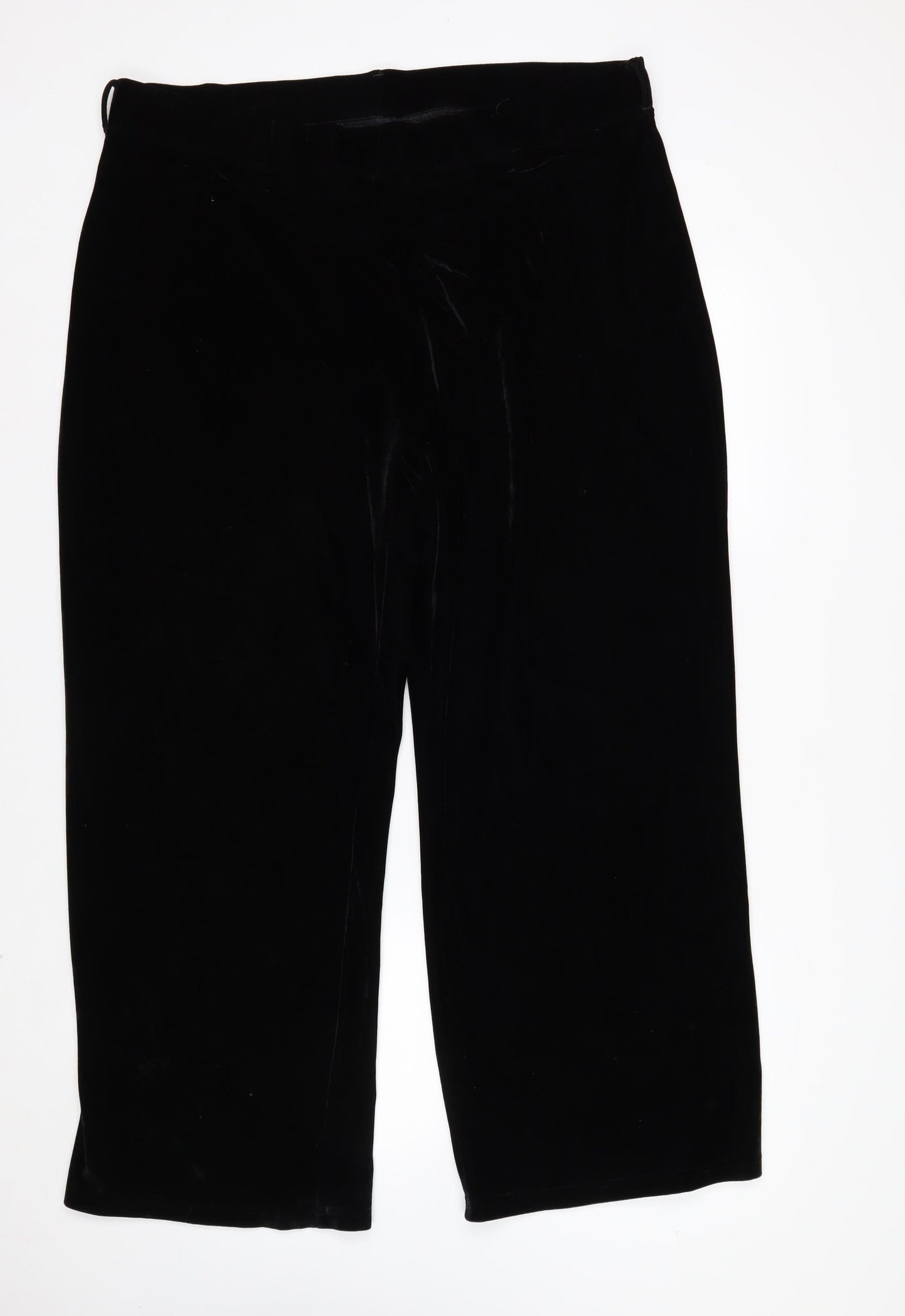 Marks and Spencer Women's Black Velvet Stretch Trousers Size 20 Short