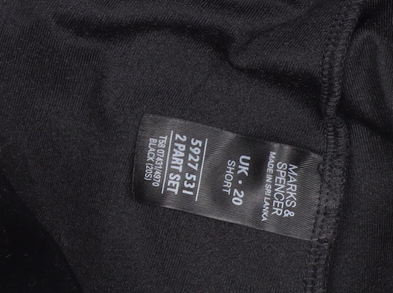 Marks and Spencer Women's Black Velvet Stretch Trousers Size 20 Short