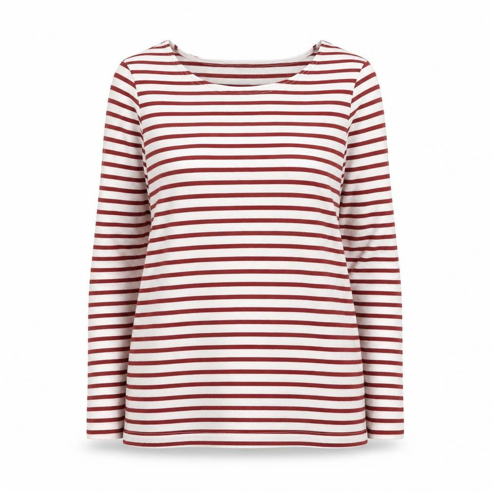 Topshop Women’s Multicoloured Striped Long Sleeve Cotton T-Shirt L