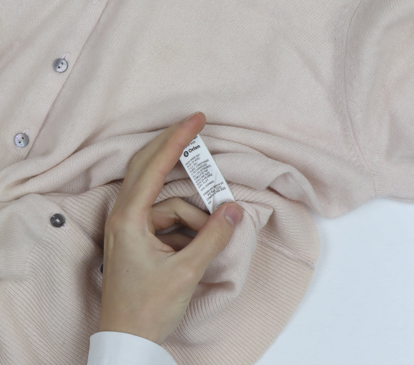 Marks and Spencer Women Beige Cashmere Cardigan UK 16 Long Sleeve