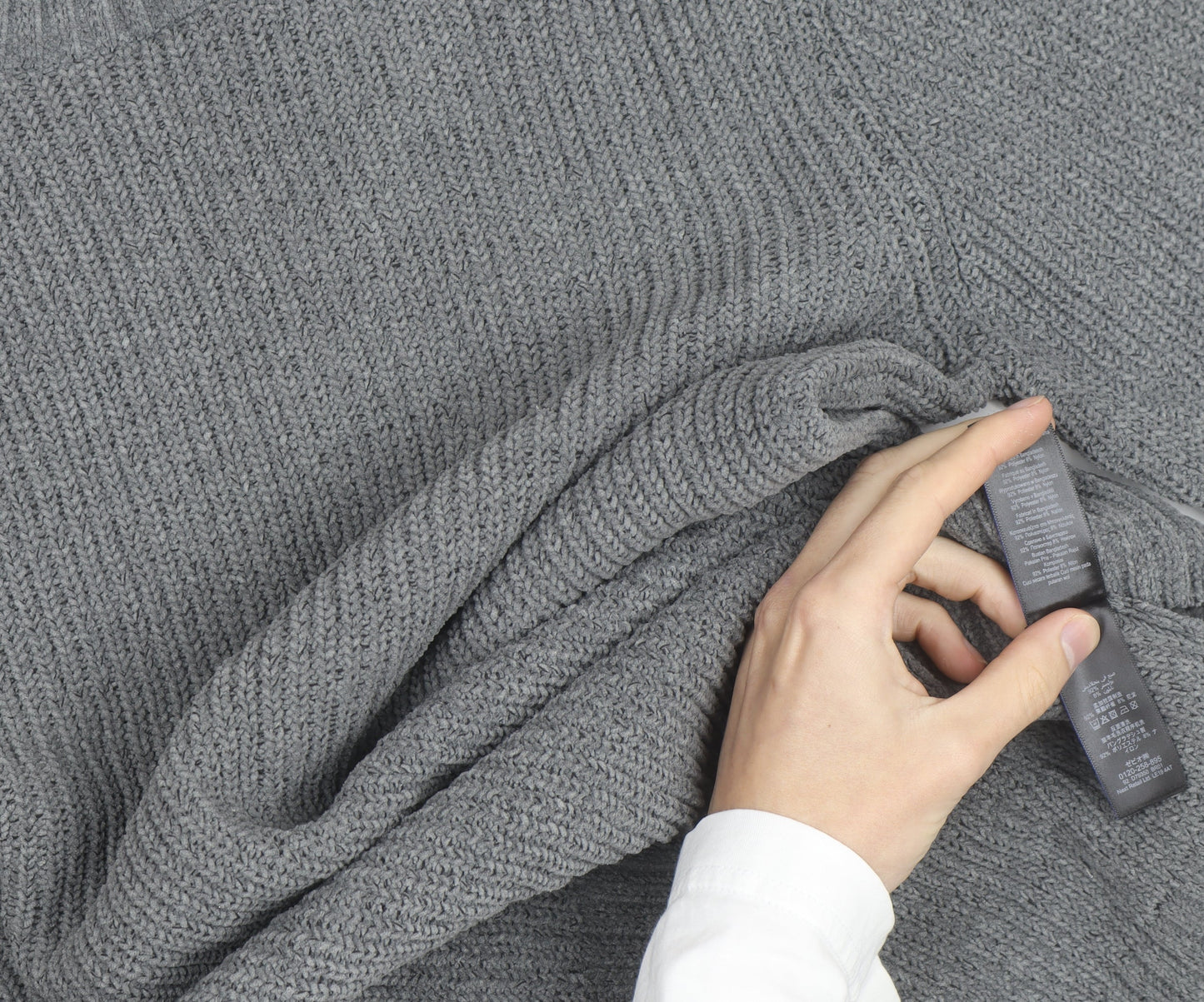 Next Men’s Grey Chunky Knit Crew Neck Wool Blend Pullover Jumper M