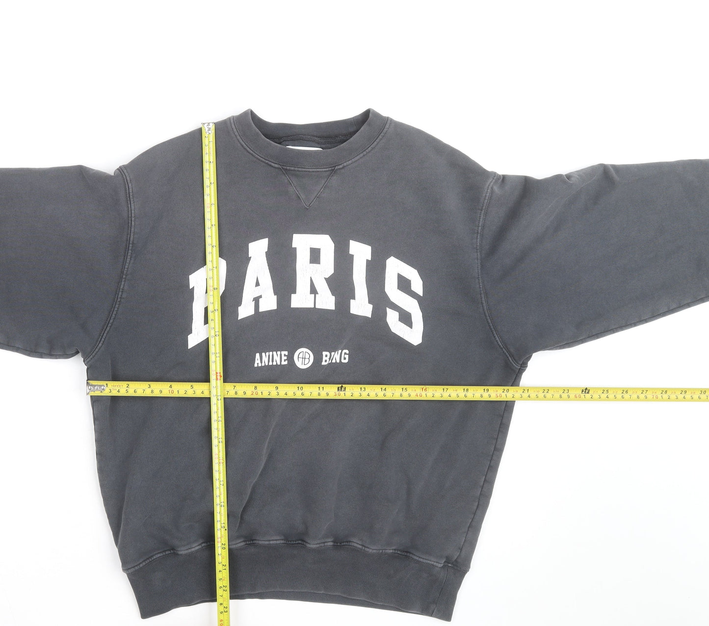 Anine Bing Paris Black Sweatshirt Men S Crew Neck Cotton Pullover
