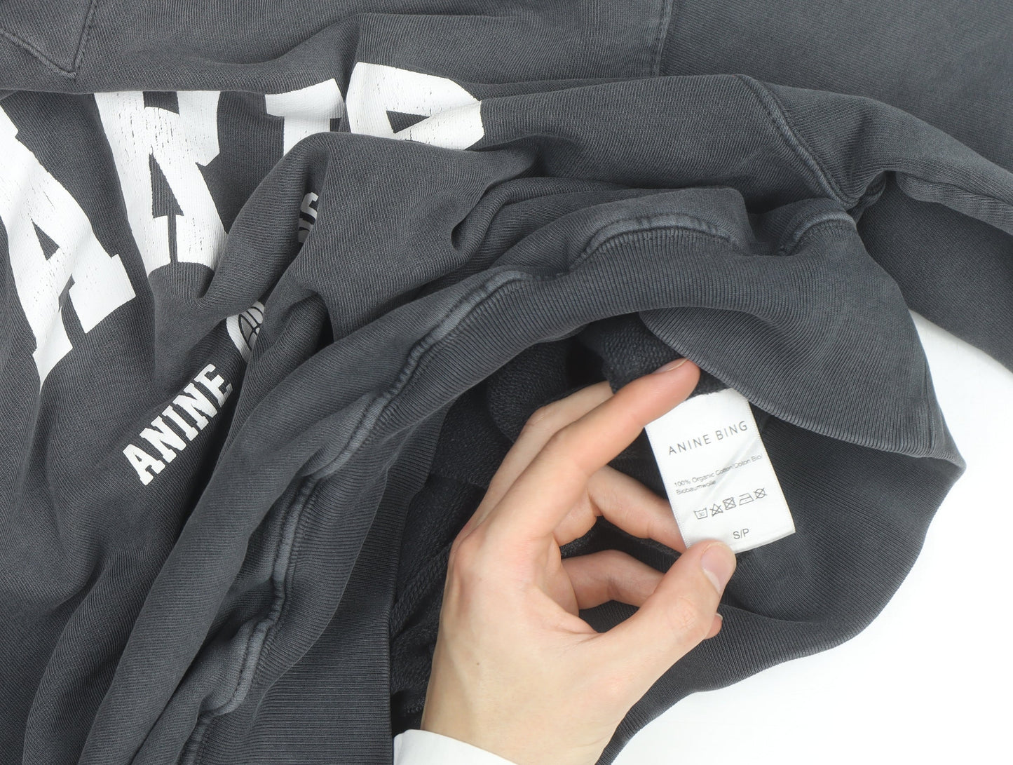 Anine Bing Paris Black Sweatshirt Men S Crew Neck Cotton Pullover