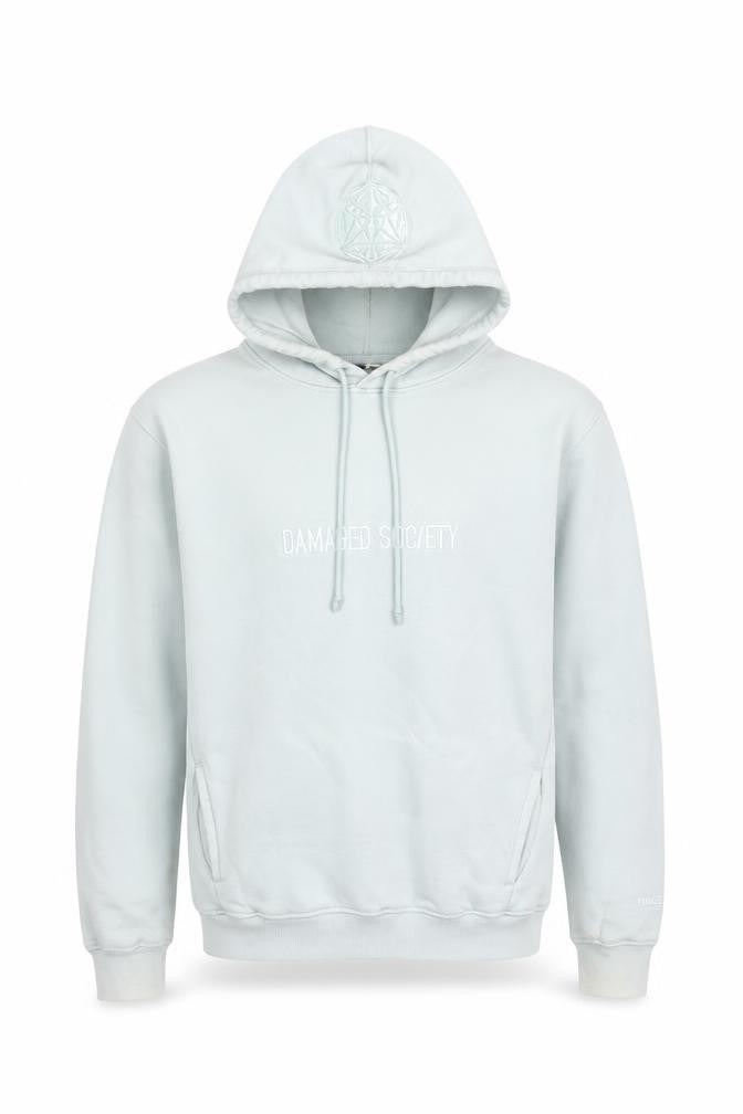 Damaged Society Mens Grey Pullover Hoodie Size M Embroidered Logo