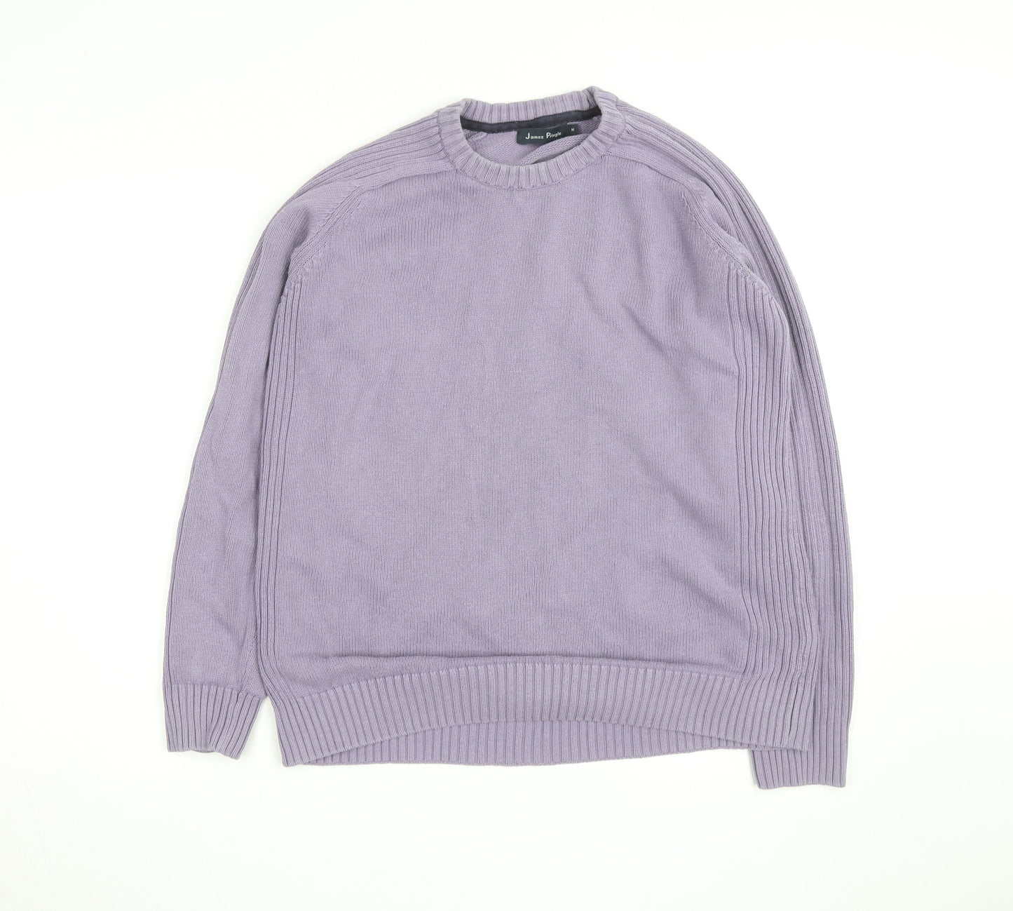 James Pringle Men's Purple Cotton Crew Neck Jumper Size M