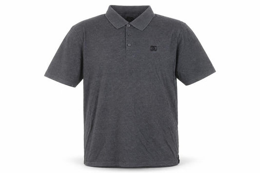 DC Men's Grey XL Logo Short Sleeve Polo Shirt