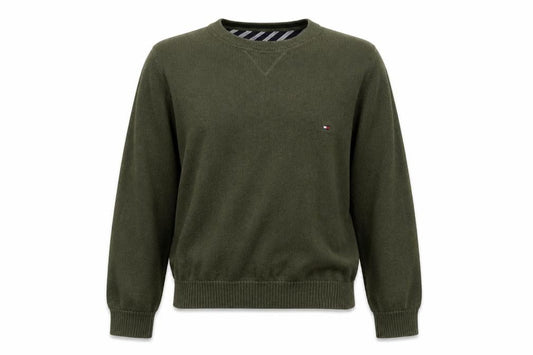 Tommy Hilfiger Women Green Cotton Crew Neck Jumper Size S