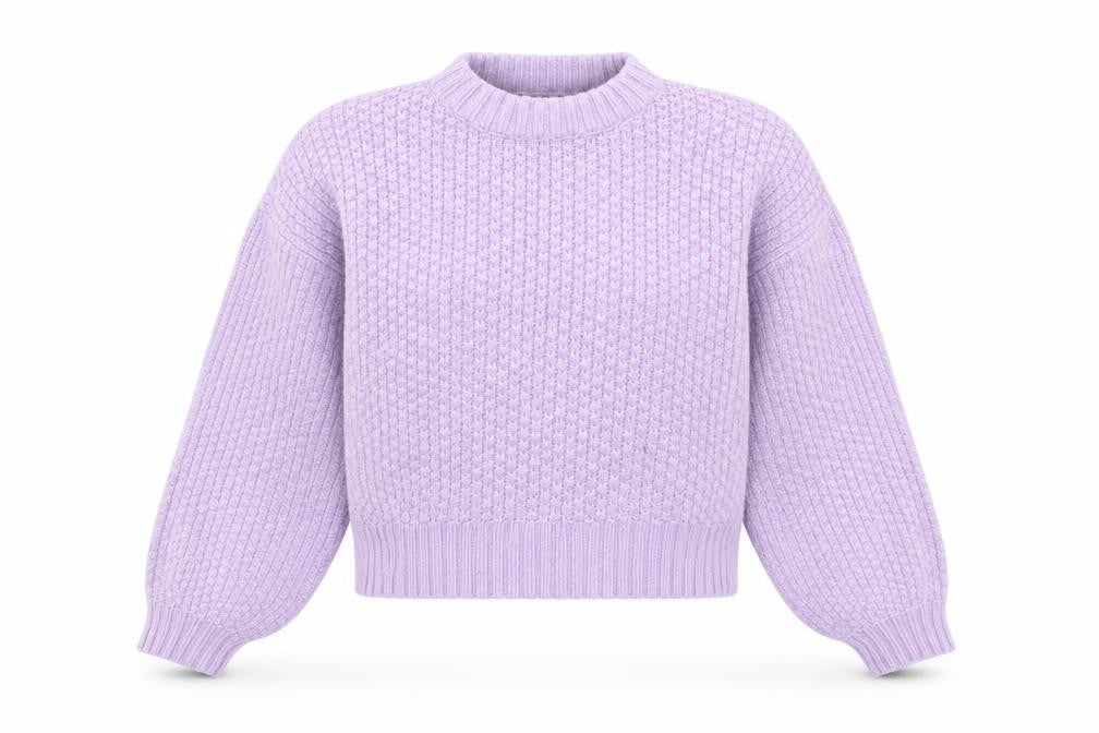 Stradivarius Women’s Purple Chunky Knit Mock Neck Jumper Size 12