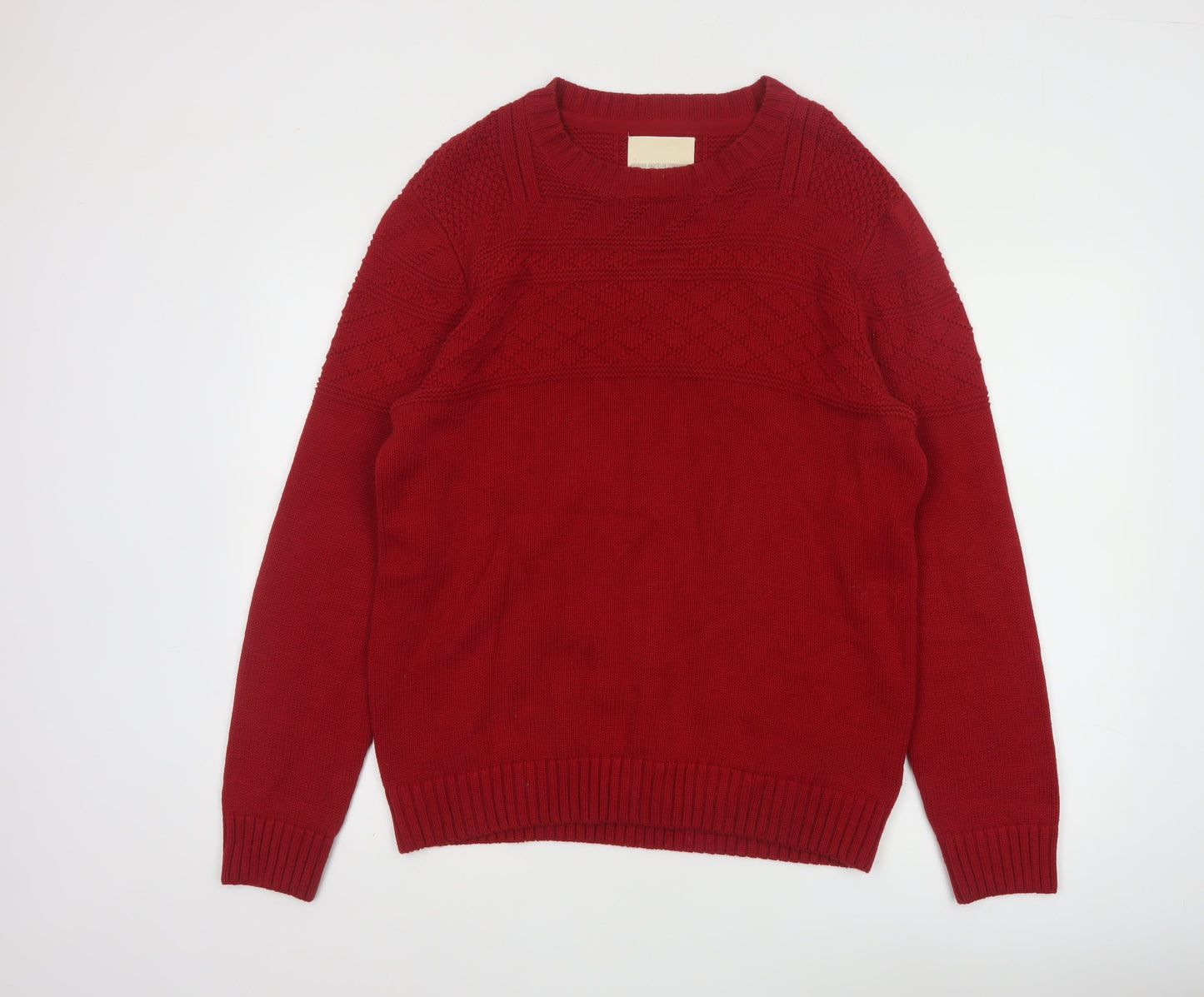 Frederik Anderson Copenhagen Men’s Red Cotton Knit Jumper Size L
