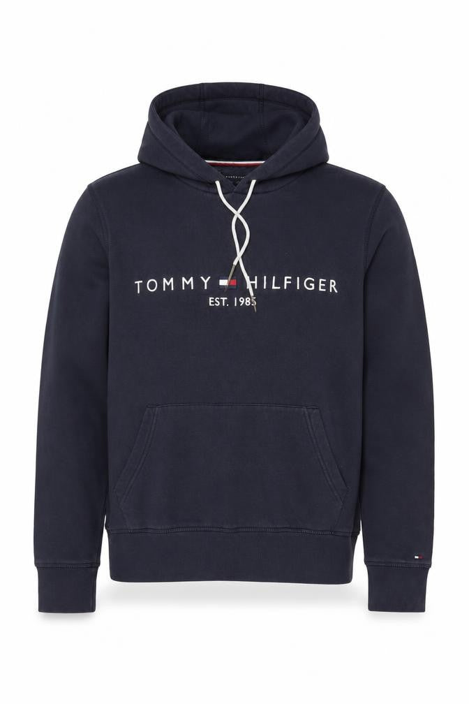 Tommy Hilfiger Men's Navy Small Pullover Hoodie Organic Cotton