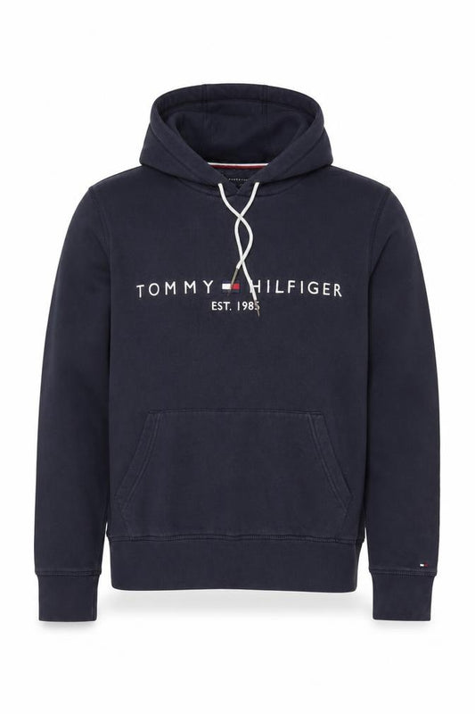 Tommy Hilfiger Men's Navy Small Pullover Hoodie Organic Cotton