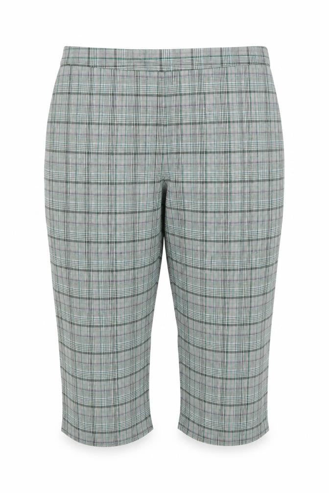 Marks and Spencer Women's Green Check Capri Trousers Size 20