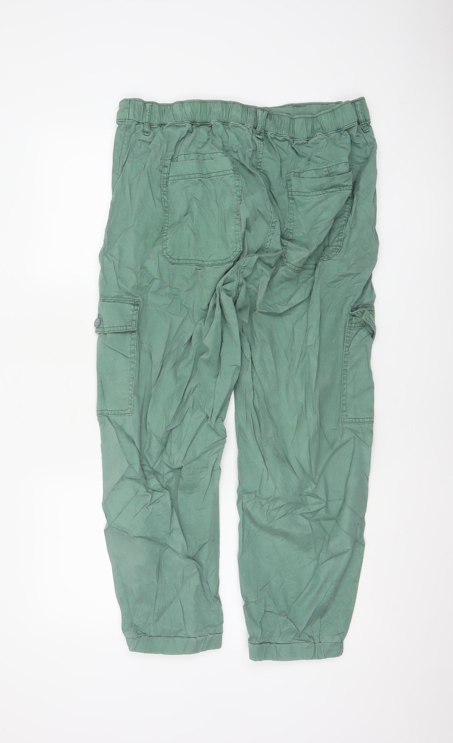 Marks and Spencer Women’s Green Cargo Trousers Size 16 Cotton Twill