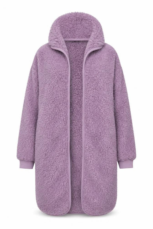Marks & Spencer Women's Purple Fleece Hooded Robe Small