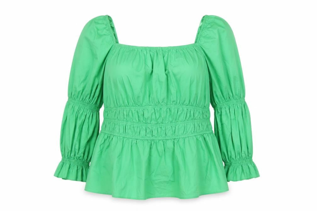 Marks & Spencer Womens Green Cotton Tunic Blouse Size 20