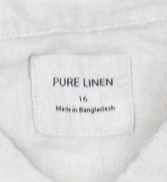 Marks and Spencer Women’s Beige Pure Linen Button-Up Shirt Size 16