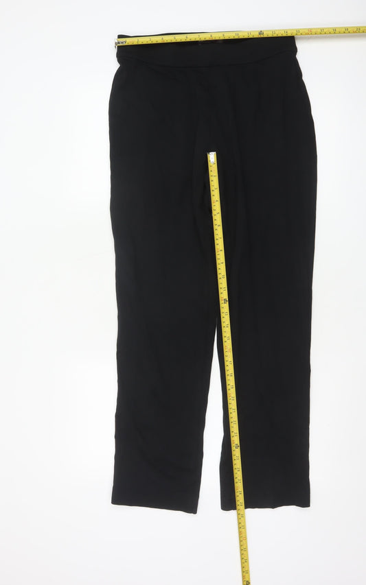 Marks and Spencer Women’s Black Straight Leg Stretch Trousers Size 12