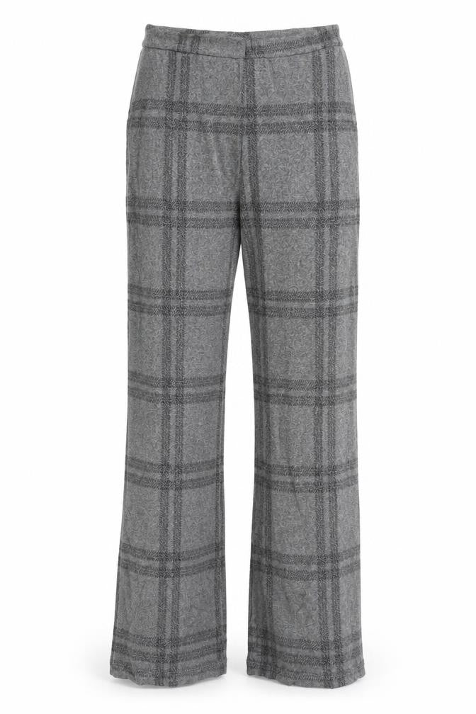 Next Women’s Grey Check Wide-Leg Trousers Size 6