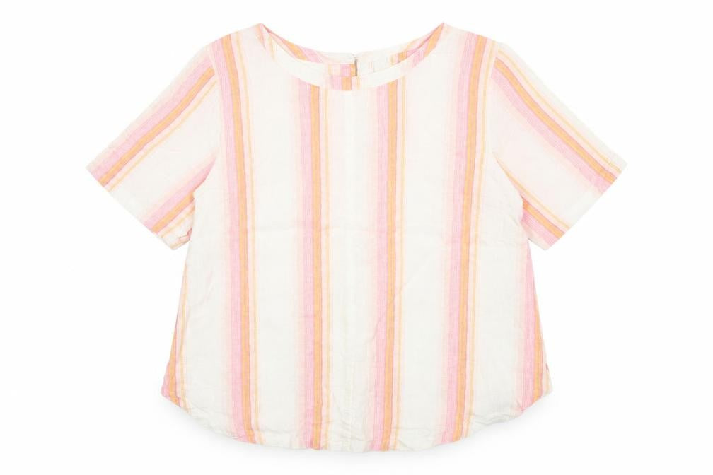 Marks & Spencer Women’s Multicoloured Linen Striped Tunic Blouse Size 12