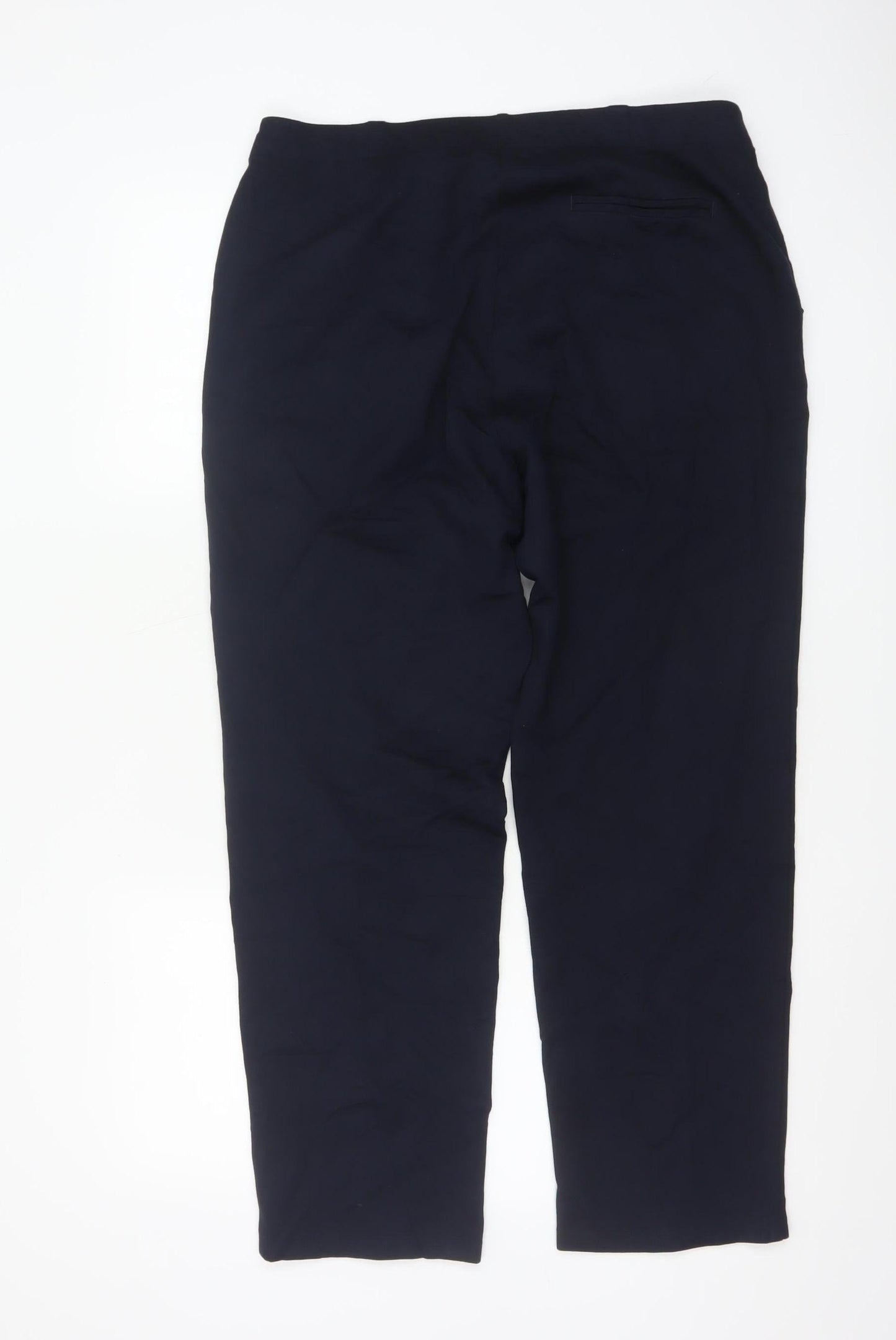 Marks and Spencer Women Blue Size 16 Straight Leg Stretch Trousers
