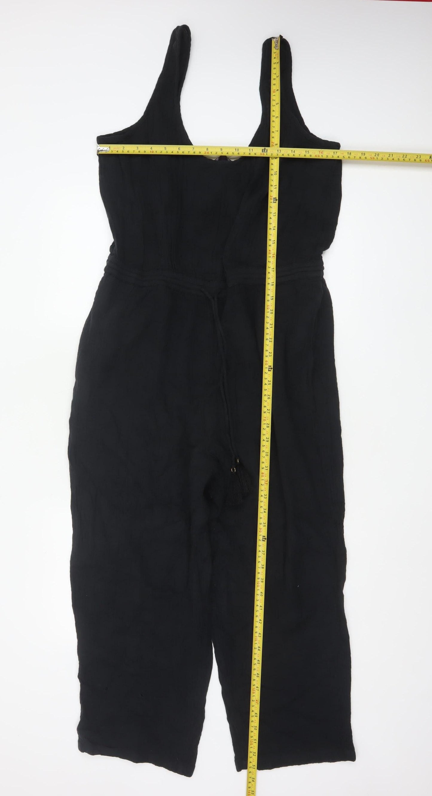 Marks and Spencer Women Black Cotton Sleeveless Jumpsuit Size 14