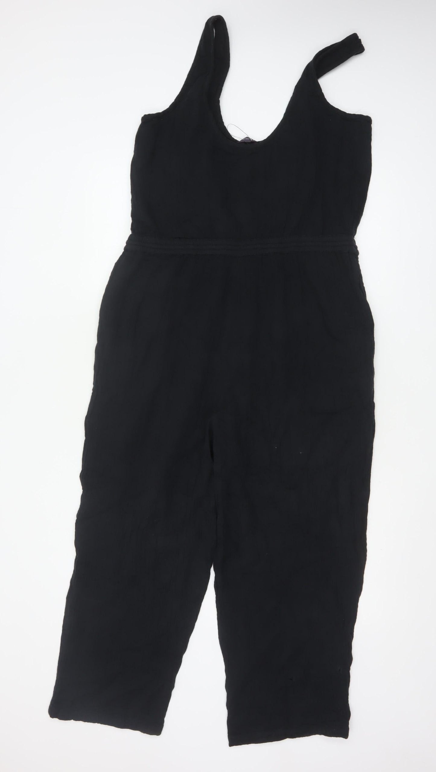 Marks and Spencer Women Black Cotton Sleeveless Jumpsuit Size 14