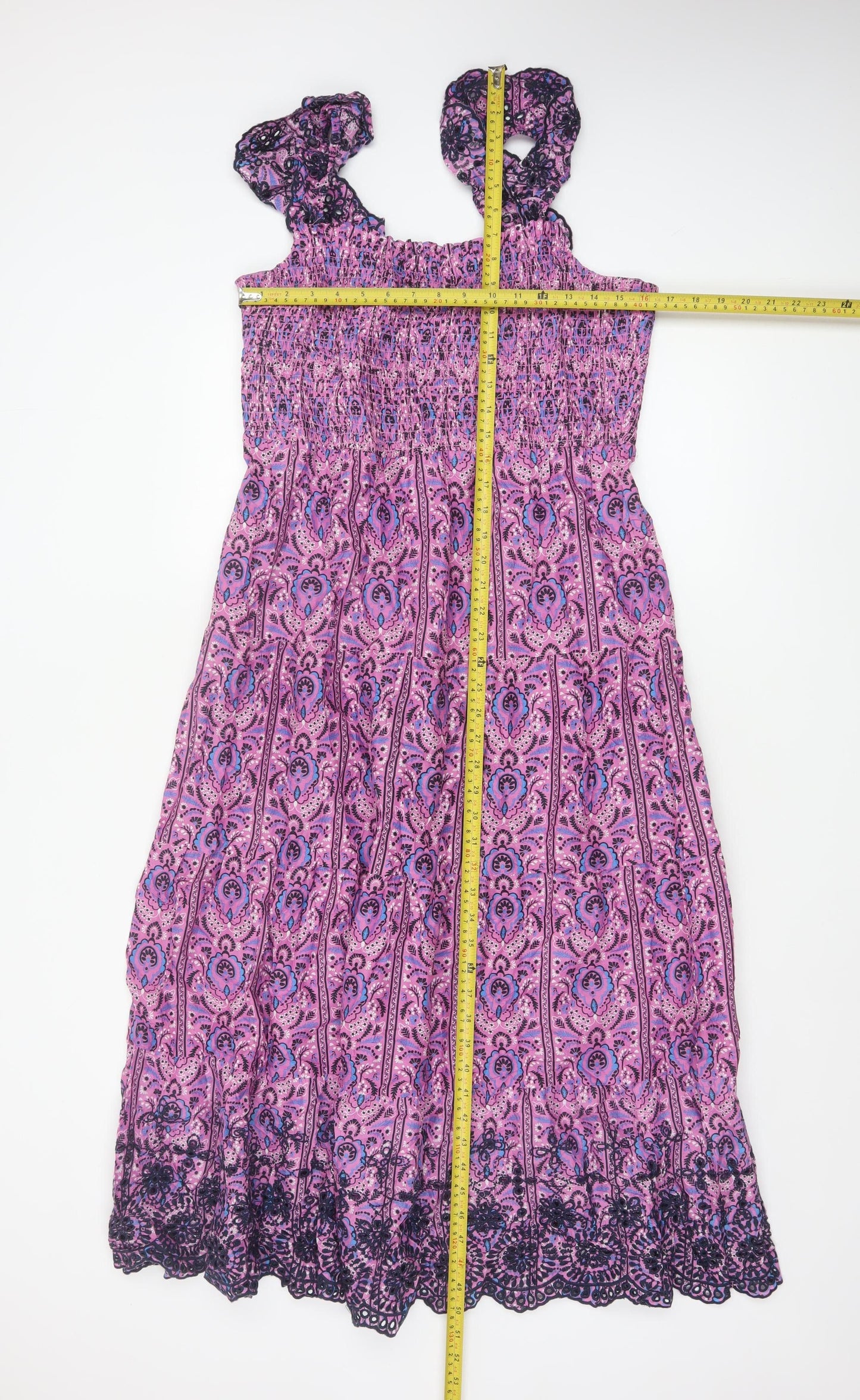 Marks and Spencer Women’s Pink Paisley A-Line Midi Summer Dress Size 14