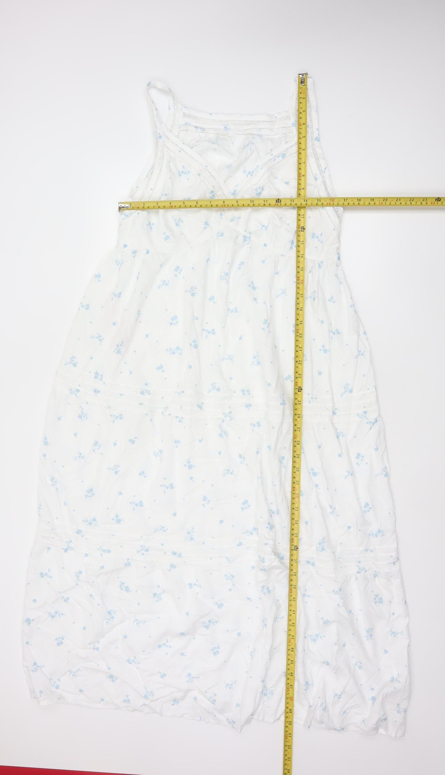 Marks and Spencer Womens White Floral Lace Trim Chemise Nightdress S